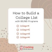 How to Build a College List with BSMD Programs - Cracking BSMD Admissions